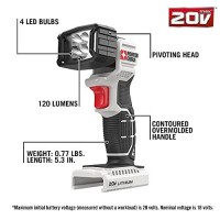 Porter-Cable 20V Max Led Work Light, Tool Only (Pcc700B)