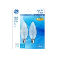 Ge Lighting Medium 60271 Energy-Efficient Crystal Clear 43-Watt 750-Lumen B13 Light Bulb Base, 2-Pack, 2 Count (Pack Of 2)