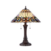 Chloe Lighting Ch33318Vi16-Tl2 Ambrose Tiffany-Style Victorian 2-Light Table Lamp, 21.9 X 16.54 X 16.54