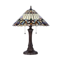 Chloe Lighting Ch33318Vi16-Tl2 Ambrose Tiffany-Style Victorian 2-Light Table Lamp, 21.9 X 16.54 X 16.54