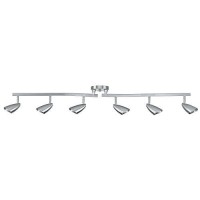 Globe Electric 59062 Grayson 6-Light S-Shape Track Lighting, Brushed Steel, Bulbs Included