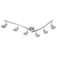 Globe Electric 59062 Grayson 6-Light S-Shape Track Lighting, Brushed Steel, Bulbs Included