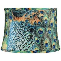 Peacock Print Medium Drum Lamp Shade 14