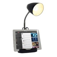 Limelights Ld1002-Blk Gooseneck Organizer Ipad Tablet Stand Book Holder Desk Lamp, Black 65 X 65 X 185