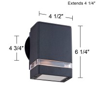 Possini Euro Design Ridgeland Modern Sconce Outdoor Wall Light Fixture Black Rectangular 6 1/4