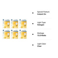 Ge Lighting 78798 Ge 78798-12 Bulb, 6 Count (Pack Of 2), Crystal Clear, 12