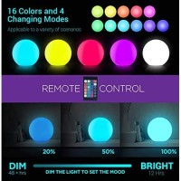 Loftek Led Dimmable Light Ball: 12-Inch Waterproof Floating Pool Lights With Remote, 16 Colors & 4 Modes Sphere Night Light, Cordless & Fast Chargeable, Sensory Toys For Kids, Home, Party, Pool Decor