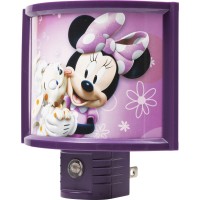 Disney Minnie Mouse Wrap Shade Led Night Light, Plugs Into Wall, Dusk To Dawn Sensor, For Kids, Boys, Sleep Light, Girls, Bedroom, Nursery, Playroom, Bathroom, 13367