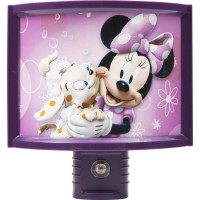 Disney Minnie Mouse Wrap Shade Led Night Light, Plugs Into Wall, Dusk To Dawn Sensor, For Kids, Boys, Sleep Light, Girls, Bedroom, Nursery, Playroom, Bathroom, 13367