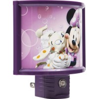 Disney Minnie Mouse Wrap Shade Led Night Light, Plugs Into Wall, Dusk To Dawn Sensor, For Kids, Boys, Sleep Light, Girls, Bedroom, Nursery, Playroom, Bathroom, 13367