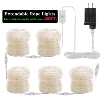 Hahome 160Ft 480 Leds Connectable Rope Lights, Color Changing Waterproof String Lights For Halloween,Christmas Decor