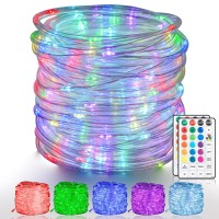 Hahome 66Ft Waterproof Rope Lights For Outside 200 Led Color Changing String Lights With Remote Plugin Christmas Outdoor Rope