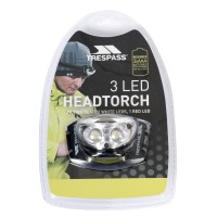 Trespass Guidance Black One Size 3 Led Headtorch 2 White 1 Red 7Cm X 4Cm X 4Cm One Size Black