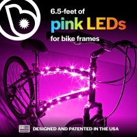 Brightz Cosmicbrightz Led Bike Frame Rope Light Pink 65Foot String Rope Batterypowered With Onoff Switch Ultra Bright