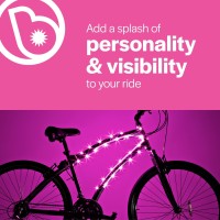 Brightz Cosmicbrightz Led Bike Frame Rope Light Pink 65Foot String Rope Batterypowered With Onoff Switch Ultra Bright