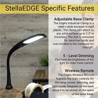 Stella Premium Led Desk Clamp Lamp (White, 10W) Doctor Prescribed Low Vision Tri Color Spectrum Led Desk Lamp With 5 Dimming Options - Home, Office Or Desk Lamp For Arts & Crafts, Dry Eye