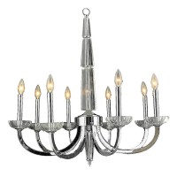 Sleek and elegant this stunning 8light chandelier only uses the best quality material and workmanship ensuring a beautiful heirloom quality piece Featuring beautiful curved arms in radiant Chrome Finish and crystal Beaches made of finely cut premium grade