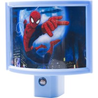 Jasco Marvel Ultimate Spider-Man Light-Sensing Led Night Light, Red/Blue, 13377