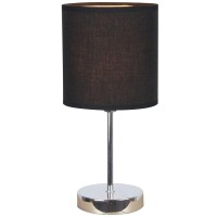 Chrome Mini Basic Table Lamp With Black Shade