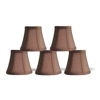 Urbanest Set Of 5 Chandelier Mini Lamp Shades 5-Inch, Bell, Clip On, Espresso