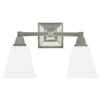 Sea Gull Lighting 4450402-962 Denhelm Two Light Wall / Bath Vanity Style Lights, Brushed Nickel Finish