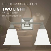 Sea Gull Lighting 4450402-962 Denhelm Two Light Wall / Bath Vanity Style Lights, Brushed Nickel Finish