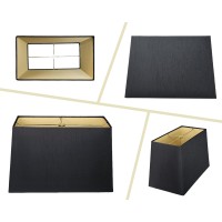 Royal Designs, Inc. Rectangle Hardback Lamp Shade, Hb-613-14Blk, Black, (6 X 12) X (8 X 14) X 10