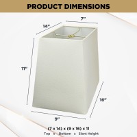 Royal Designs, Inc. Rectangle Hardback Lamp Shade, Hb-613-16Lneg, Linen Eggshell, (7 X 14) X (9 X 16) X 11