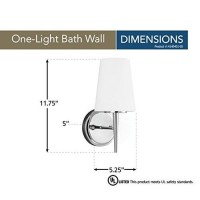 Sea Gull Lighting 4140401-05 One 4140401-05-One Light Wall/Bath, Chrome