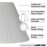 From the Springcrest Collection lamp shade brand this pleated lamp shade offers a bright update for your favorite lamp The design features a mushroom pleat pattern and comes in a white fabric Its a classic look for traditional and transitional style lamp 