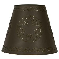 Ctw Home Collection Star Tin Washer Top Lamp Shade - Rustic Brown - 8X15X12