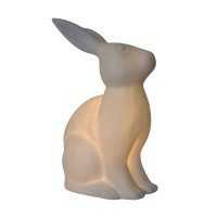 Simple Designs Lt3058Wht White Porcelain Animal Shaped Table Lamp Bunny Rabbit