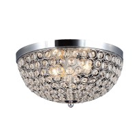 Elegant Designs 2 Light Elipse Crystal Flush Mount Ceiling Light