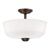 Millennium 2152-Rbz Two Light Semi-Flush Ceiling Mount, Bronze/Dark