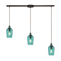 Hammered Glass Configurable Multi Pendant - Oil Rubbed Bronze