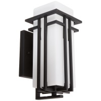 Elk Lighting 450851 Croftwell Collection 1 Light Outdoor Sconce, Textured Matte Black, 6L X 7W X 12H In