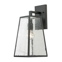 Elk Lighting 450911 Meditterano Collection 1 Light Outdoor Sconce, Textured Matte Black,7W X 18H