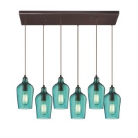 Hammered Glass Configurable Multi Pendant - Oil Rubbed Bronze