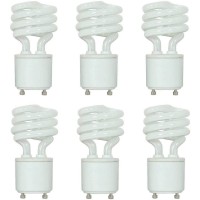 Satco S8203 13 Watt; Mini Spiral Compact Fluorescent; 2700K; 82 Cri; Bi Pin Gu24 Base; 120 Volt; 10000 Hours Rated; 800L Lumens; Warm White Color; Pack Of 6