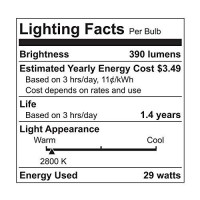 Ge Lighting White 70287 Soft Long Life 29 (40-Watt Replacement), 390-Lumen A19 Light Bulb With Medium Base, 4-Pack, 4 Count (Pack Of 1)