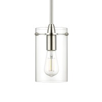 Brushed Nickel Pendant Lights Kitchen Island Medium Clear Glass Pendant Light Fixture