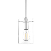 Linea Di Liara Effimero Modern Chrome Pendant Light Fixtures Over Kitchen Island Sink Lighting Ceiling Hanging Farmhouse Metal Industrial Mini Pendant Lighting Medium Clear Glass Shade