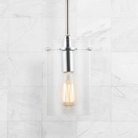 Linea Di Liara Effimero Modern Chrome Pendant Light Fixtures Over Kitchen Island Sink Lighting Ceiling Hanging Farmhouse Metal Industrial Mini Pendant Lighting Medium Clear Glass Shade