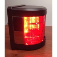 Pactrade Marine Boat Pontoon Led Navigation Light Black Abs Plastic Housing Boats Up To 12M Waterproof Ip:66 Surface Mount 2Nm (Red Port)