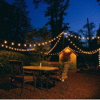 Hometown Evolution, Inc. 50 Foot G40 Globe String Lights With Clear Bulbs And Black Wire (+ 2 Free Spares) For Patio Deck Cafe Bistro And Outdoor Lighting