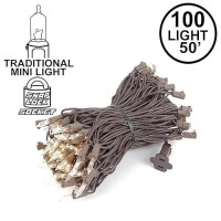 Novelty Lights 50Ft 100 Light Brown Christmas Lights Lights With Brown Cord Ul Listed For Indooroutdoor Use Snap Lock Socket