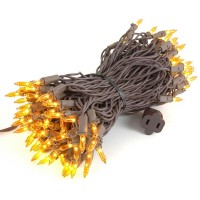 Novelty Lights 50Ft 100 Light Brown Halloween Lights Lights With Brown Cord Ul Listed For Indooroutdoor Use Snap Lock Socket