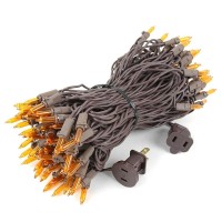 Novelty Lights 50Ft 100 Light Brown Halloween Lights Lights With Brown Cord Ul Listed For Indooroutdoor Use Snap Lock Socket