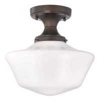 Design Classics 12-Inch Wide Bronze Schoolhouse Ceiling Light