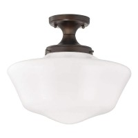 16-Inch Wide Schoolhouse Ceiling Light In Bronze Finish